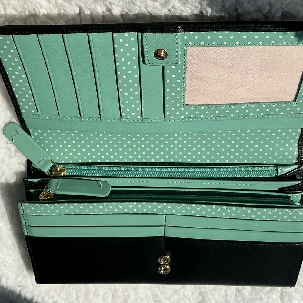 RADLEY LONDON Black Matinee Flapover Wallet 7 1/2” X 4” - Picture 4 of 11